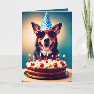 Birthday Dog With Sunglasses  Card