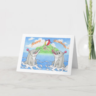 Birthday Dolphins Card