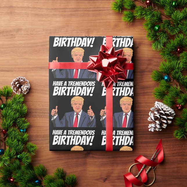 BIRTHDAY DONALD TRUMP  WRAPPING PAPER (Holiday Gift)
