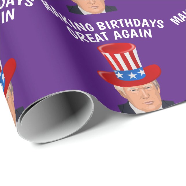 BIRTHDAY DONALD TRUMP WRAPPING PAPER (Roll Corner)