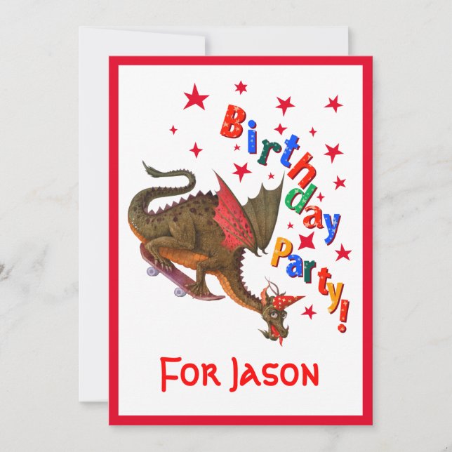 Birthday Dragon Invitation (Front)