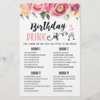 Birthday DRINK IF editable Birthday Party game