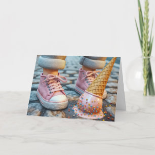 Birthday Dropped Ice Cream Cone By Sneakers Card