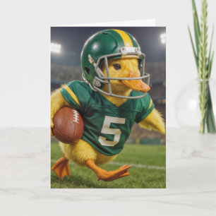 Birthday Duck Football Player #5 Card