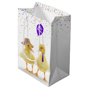 Birthday Ducklings with Party Balloon Medium Gift Bag