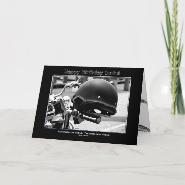 Birthday - Dude - Friend -Biker Card (Front)