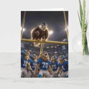 Birthday Eagle and Lions in Sports Stadium Card
