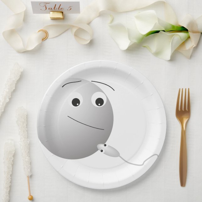 birthday, egg, sperm, happy birthday, love paper plate (Wedding)