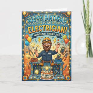 Birthday Electrician Card