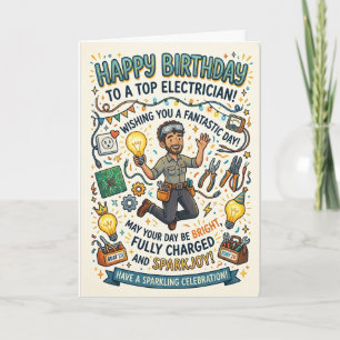 Birthday Electrician Card