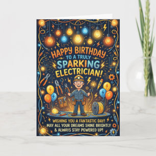 Birthday Electrician Card