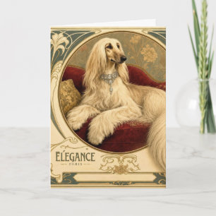 Birthday Elegant Afghan Hound Portrait Card
