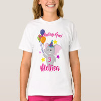 Birthday elephant holding balloons