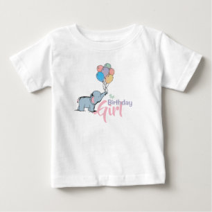 Birthday Elephant Pastel Bunch of Balloons Drawing Baby T-Shirt