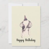 Birthday Elephant Sketch Birthday Greeting Card