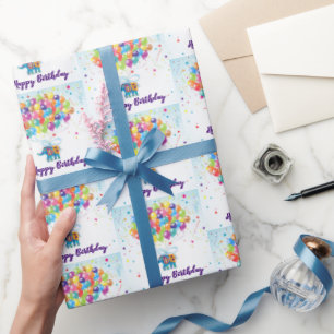 Birthday elephant  wrapping paper