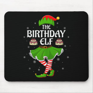 Birthday Elf Christmas Family Girls Women Elf Squa Mouse Mat