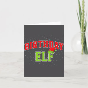 Birthday Elf Christmas Family Matching Group Xmas  Card