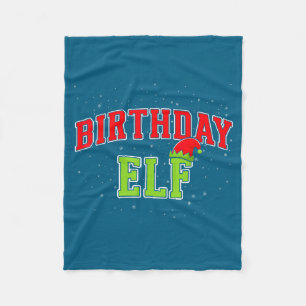 Birthday Elf Christmas Family Matching Group Xmas  Fleece Blanket