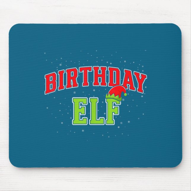 Birthday Elf Christmas Family Matching Group Xmas  Mouse Mat (Front)