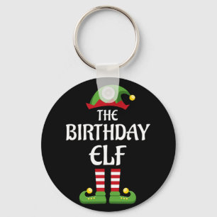 Birthday Elf Family Matching Group Christmas Key Ring