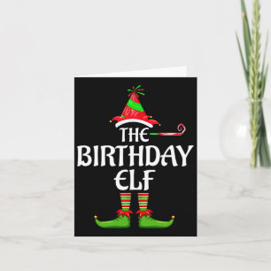 Birthday Elf Matching Family Group Christmas Party Card