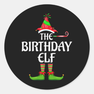 Birthday Elf Matching Family Group Christmas Party Classic Round Sticker
