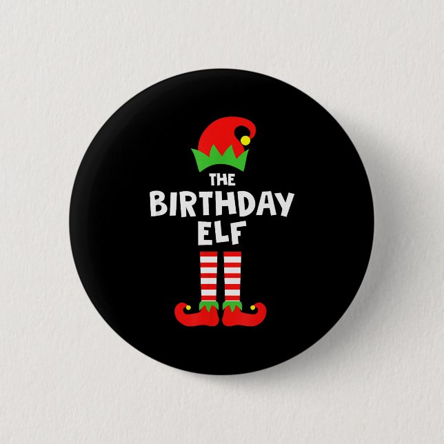 Birthday Elf Matching Group Family Holiday Christm 6 Cm Round Badge (Front)