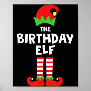 Birthday Elf Matching Group Family Holiday Christm Poster
