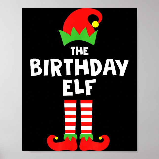 Birthday Elf Matching Group Family Holiday Christm Poster (Front)