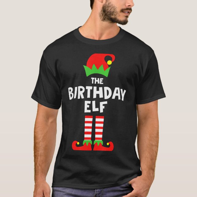 Birthday Elf Matching Group Family Holiday Christm T-Shirt (Front)