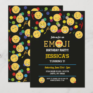 Birthday Emoji Fun Birthday Children's Happy Invitation