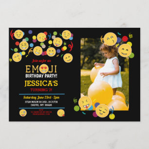 Birthday Emoji Fun Children's Birthday Happy Photo Invitation