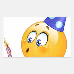 birthday emoji rectangular sticker