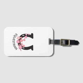 Birthday equestrian gift horse rider horseshoe luggage tag