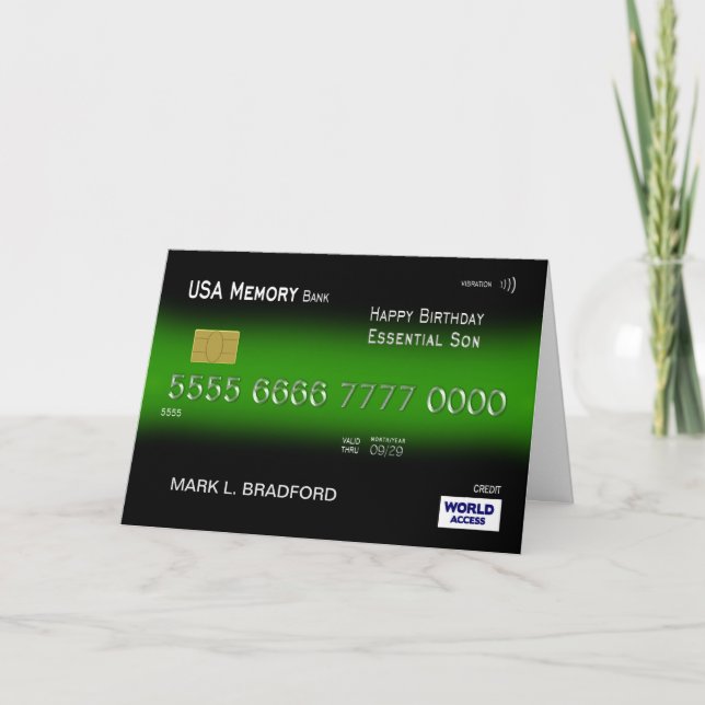 Birthday, Essential SON, Credit Card, Green Card (Front)