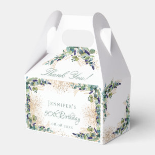 Birthday eucalyptus glitter name thank you favour box