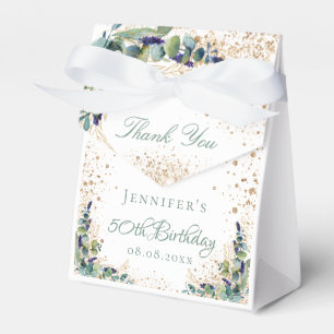Birthday eucalyptus glitter name thank you favour box