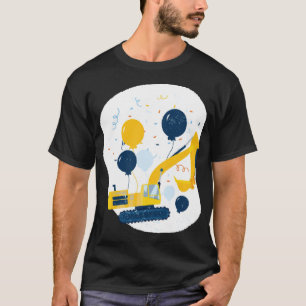 Birthday Excavator Bulldozer construction truck fu T-Shirt