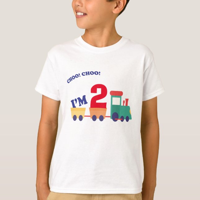 Birthday express-childrens personalised choo train T-Shirt (Front)