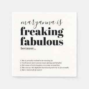Birthday Fabulous Facts Custom Napkins