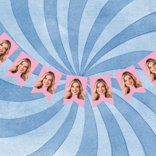 Birthday Face Banner, Custom Face Banner, Face Bunting