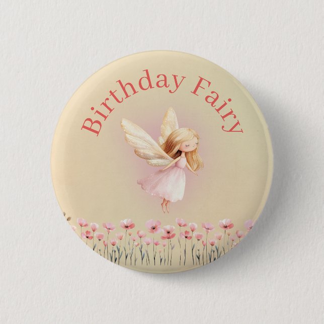 Birthday Fairy 6 Cm Round Badge (Front)