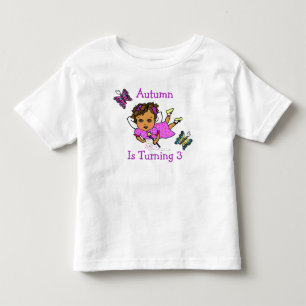 Birthday Fairy and Butterflies Age and Name Toddler T-Shirt