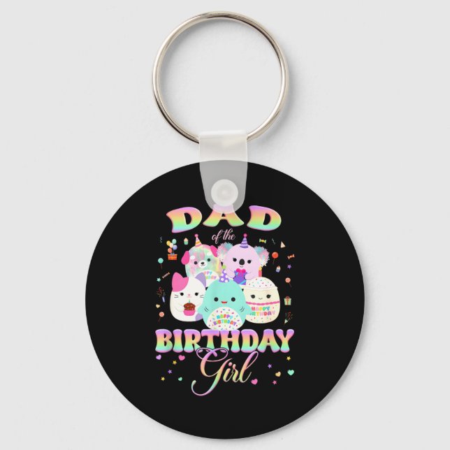 Birthday Family Squish Squad Dad Of The Birthday G Key Ring (Front)
