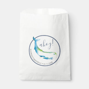 Birthday Favour Bags Cute Watercolor Whale
