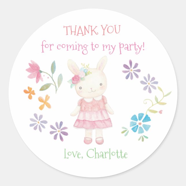 Birthday Favour Stickers Girl Birthday Favour (Front)