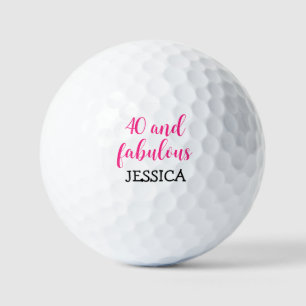 Birthday Female Golfer Funny 40th happy Forty  Golf Balls