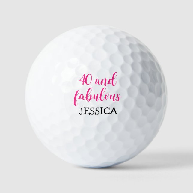 Birthday Female Golfer Funny 40th happy Forty  Golf Balls (Front)