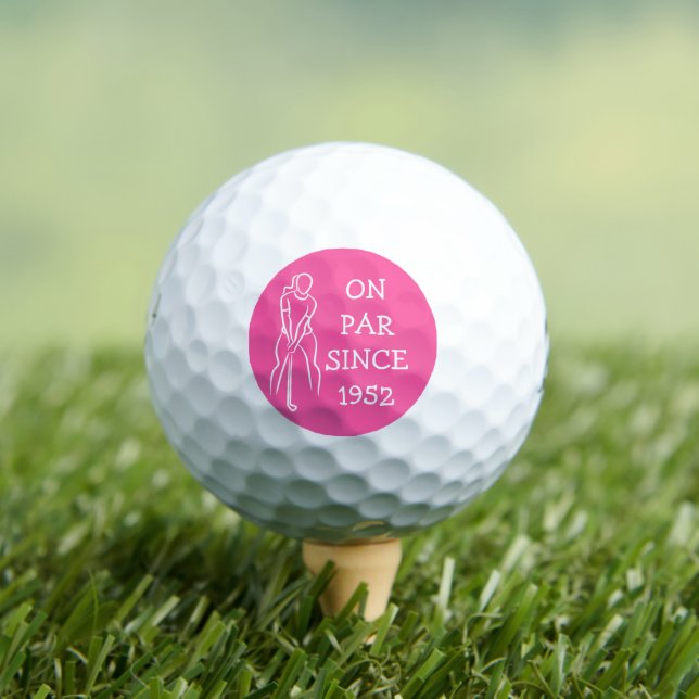 Birthday Female Golfer Funny 70th happy Par Golf Balls (Insitu Tee)